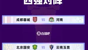 mk体育官网-足协杯半决赛对阵出炉:北京国安vs云南玉昆,成都蓉城vs河南